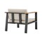 Armen Living Nofi 4 piece Outdoor Patio Set in Charcoal Finish with Taupe Cushions and Teak Wood SETODNOBE - alternate 7